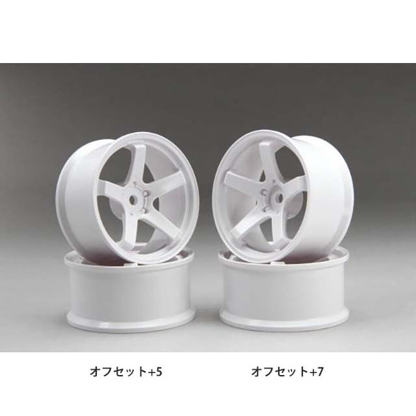 F23 - 5 Spoke - White - High Traction - Rims (5mm - 7mm) [Shibata