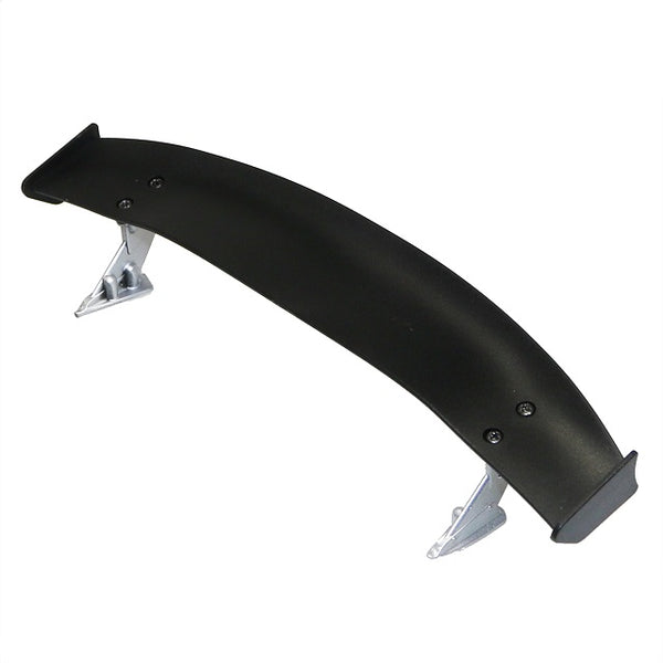 Black SPOILER with SILVER (LOW TRUNK MOUNT) WING STANDS 176mm Wide