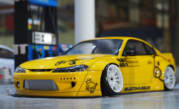 ホビーラジコン ADDICTION NISSAN SILVIA S15 Rocketbunny Addiction RC Nissan Silvia S15 Rocketbunny Clear Body Set