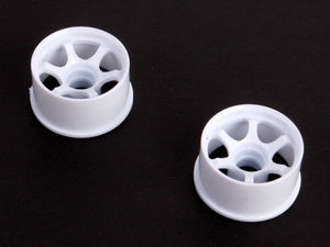 2WD S6 DELRIN WHITE 6-SPOKE Wheels Rims for Mini-Z (1-28