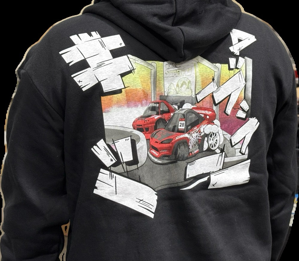 Team SUPER-G MANGA OFFICIAL SWEATER HOODIE ZIP UP ZIPPER S M L XL XXL XXXL FC3S GR86 RX-7 DRIFT