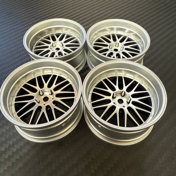 LM Mesh (Silver - Silver) BBS Style Adjustable Offset 1-10