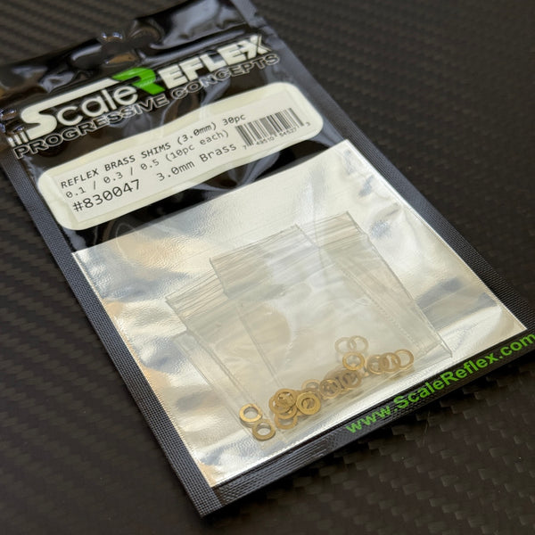 Brass Shims (3.0mm) 0.1 / 0.3 / 0.5 mm (30 pcs) [Scale Reflex