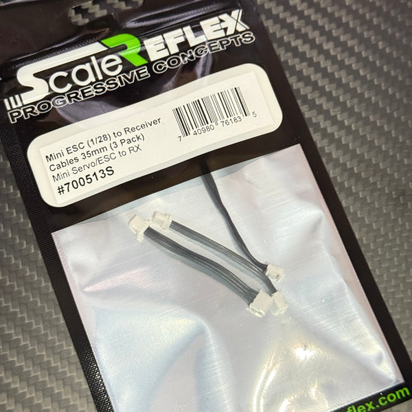 1-28 Mini ESC to Receiver Cables 35mm (3 Pack) Super Short