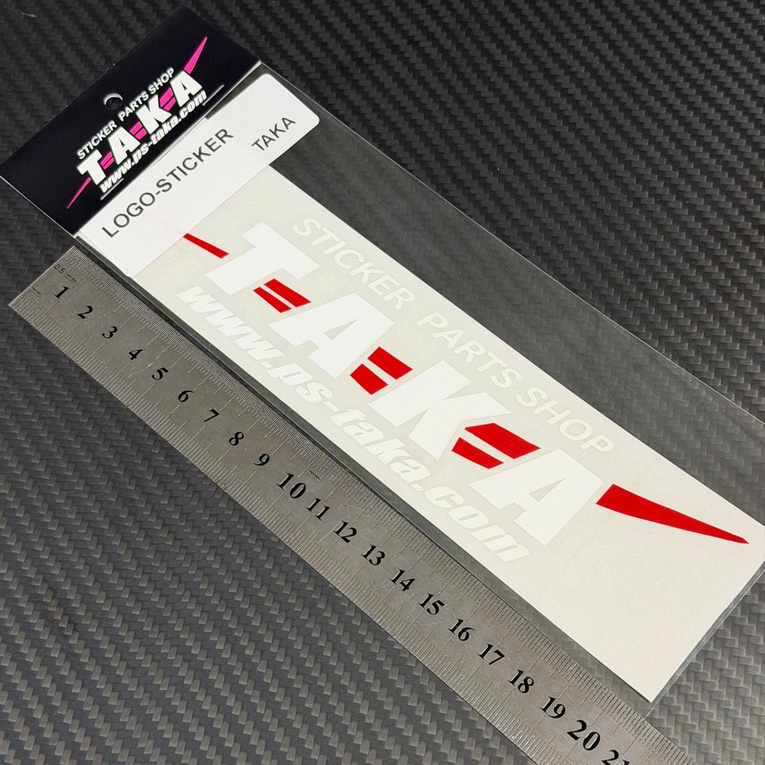 220mm PS TAKA Decal - White / Red (8.6