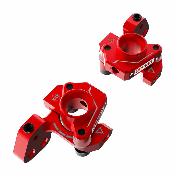 Auper Sakura D6 Aluminum KPI Front Knuckles (Red / Blue) [3 Racing