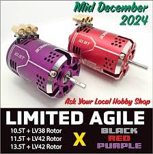 LIMITED AGILE LUXON BLACK RED PURPLE (w/ TQ ROTOR) Brushless Motor for 1-10 RC CAR - 13.5T 11.5T 10.5T