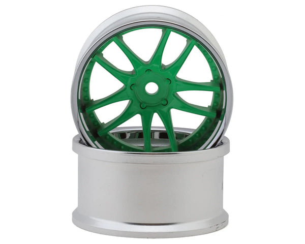 Work Emotion CR3P NEON GREEN - CHROME 6mm 8mm 1-10 DRIFT RIMS [LAB