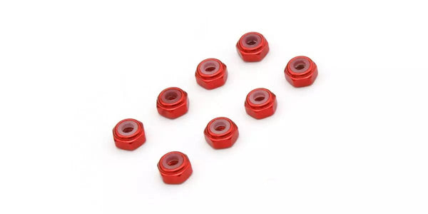 M2 Aluminum Nylon Color Nut 8pcs (RED) for Mini-Z - 8 Pack [KYOSHO