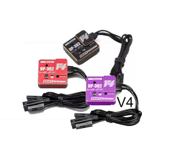 V4 DP-302 Drift Steering Gyro (BLACK RED PURPLE) 1-10 Drift 