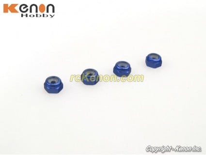 Yeah Racing 4mm Aluminum Wheel Flange Lock Nuts - Dark Blue, 4pcs (YA-0448DB) 1 thumbnail image