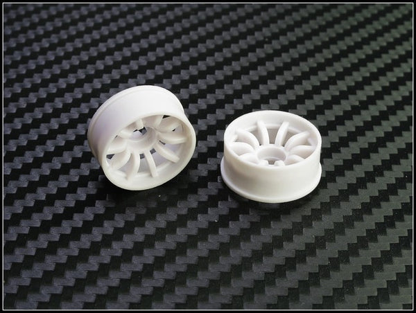 10-Spoke (WHITE) 1-28 Rims Wheels Set DRZ AWD Mini-Z Cars