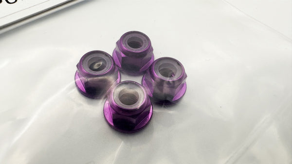 4MM PURPLE WHEEL NUTS LUG NUT NYLON INSERT (NYLOCK) [SCALE REFLEX