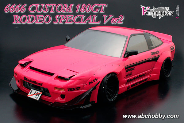 180GT Rodeo Special Ver.2 6666 Custom Clear Body Set 180SX w- Addiction  AD010-6 Rocket Bunny Aero Kit [ABC Hobby] 67166