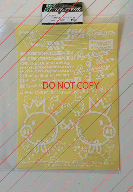 3点　RPD-ロール・アート・シリーズ PANDEM Decal Set (WHITE) デカール [Addiction RC] AD003-18 – Super
