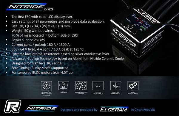 Nitride 1-10 Brushless ESC w-LCD Display (Aluminum Nitride