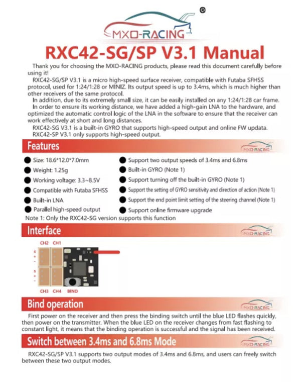 Futaba S-FHSS Compatible (WITH GYRO) 4 Channel MICRO WIRELESS