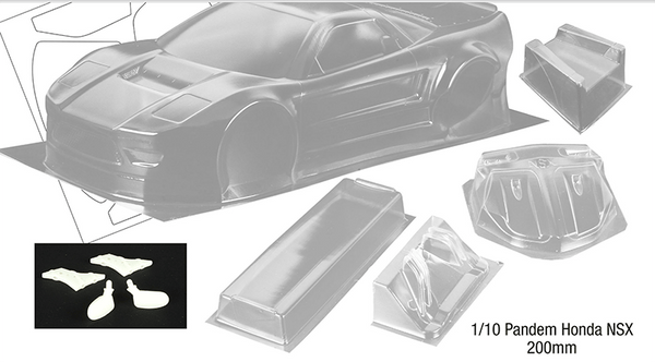 Honda Acura NSX w Pandem 1-10 Body Shell [Quality RC] QRC-027