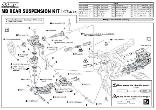 RMX 2.0 S MB Suspension ACTIVE TOE [MST] 210594 – Super-G R/C