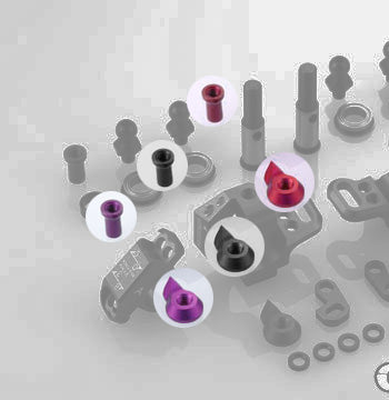Adjuster Nut & Knuckle Stopper (Spare part) RED PURPLE BLACK