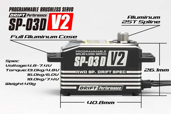 SP03D V2 RWD Drift Spec Servo Brushless Programmable Digital RED 