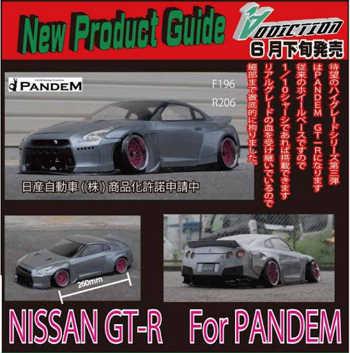 Nissan Skyline R35 Pandem Wide Body Set - F196 - R206 [Addiction] AD-HB3A