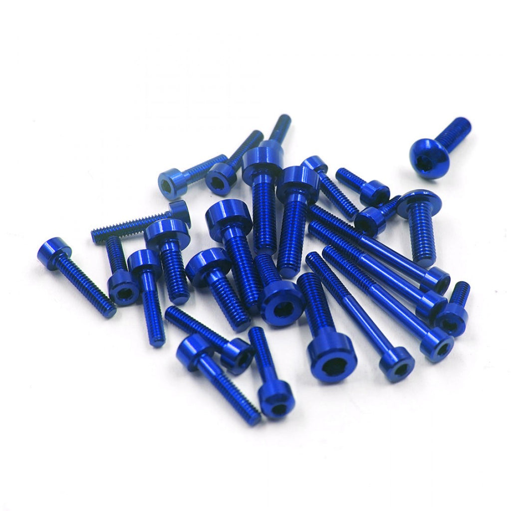 10PX BLUE Aluminum Screw Set [Yeah Racing] YA-0734DB – Super