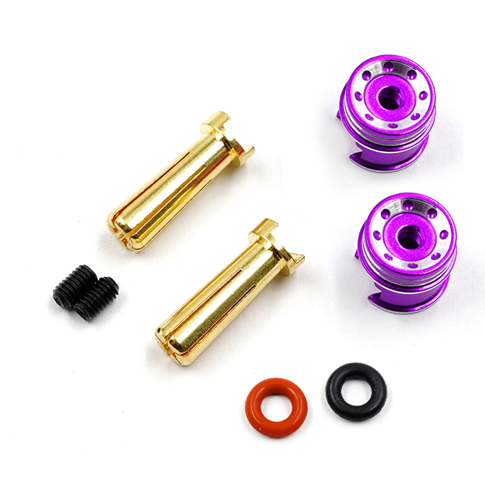 Aluminum Grip - 4mm / 5mm Bullet Plugs for Battery (from ESC) Red Purple Black [Yeah Racing] WPT-0160 WPT-0159