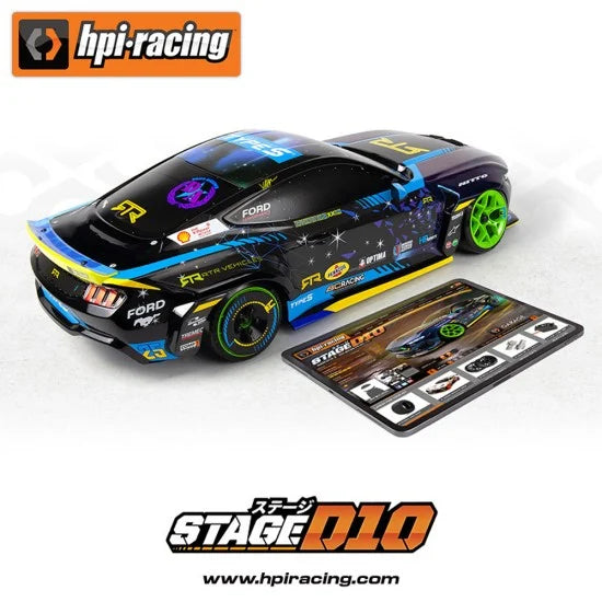Stage-D10  BRUSHED BRUSHLESS FLUX 1-10 RWD Drift Car RTR Ready To Run - Mustang Spec 5 S650 [HPI Racing]