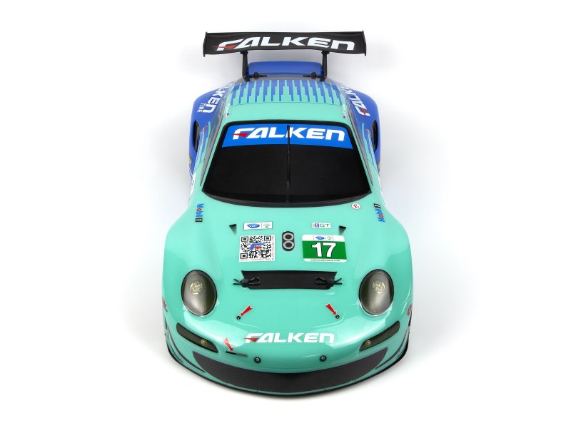 *PAINTED* 1-10 Porsche 911 GT3 RSR Falken Painted Body (206mm/210mm)  [HPI] 160782