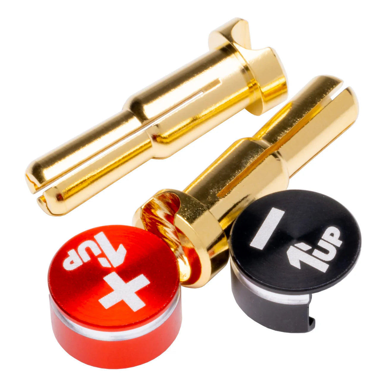 Bullet Plug LowPro Bullet Plugs W- Grips ( 4mm/5mm) Black/Red Power RIGHT ANGLE Co ...