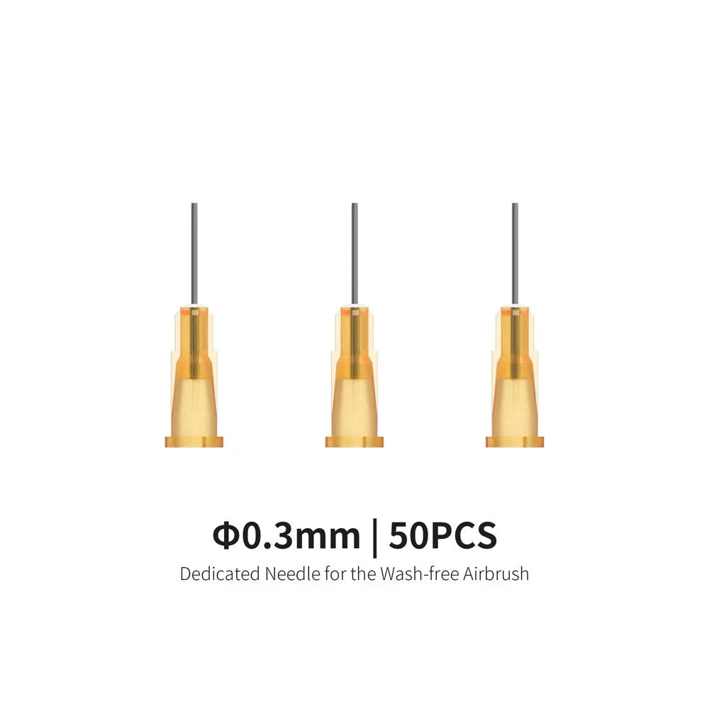 Dedicated Needle for Wash-Free Airbrush (50 pcs) 0.3mm 0.5mm [DSPIAE] AB-D03 AB-D05