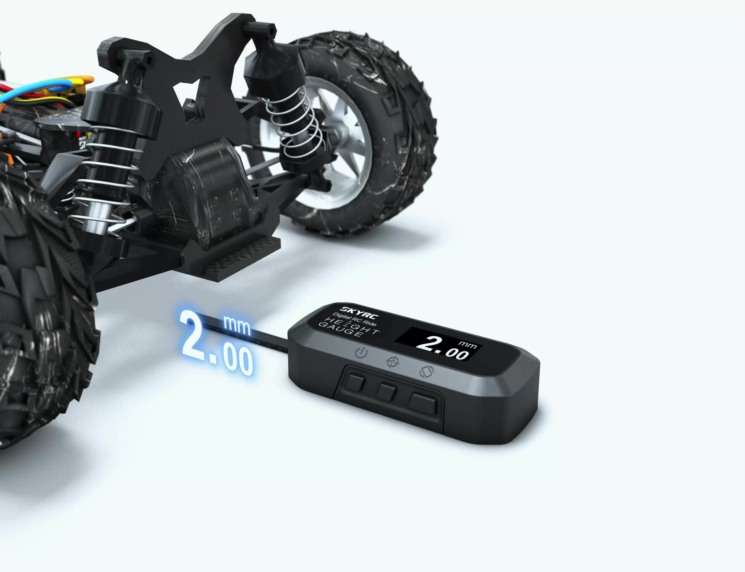 DIGITAL RIDE HEIGHT GAUGE FOR RC CAR 2mm - 38mm 1/10 1/28 1/12 1/8 1/24 MINI-Z Drift On Road Off [Skr RC] SK-500049