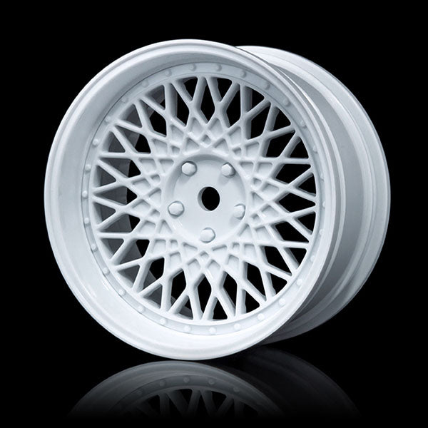 501 Mesh (WHITE) Adjustable Offset Rims (4-Pack) 1-10 BBS Style [MST] 832103W