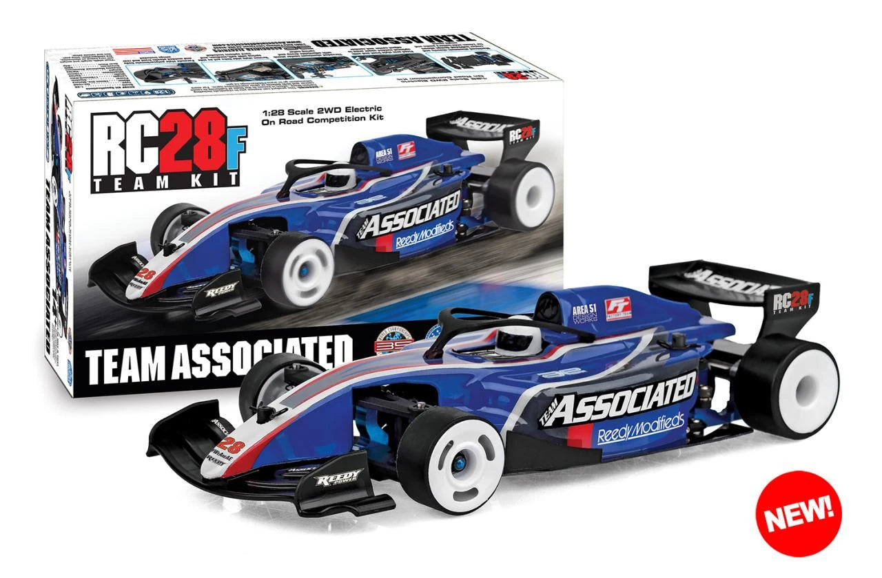 RC28F Team Kit - 1/28 F1 Formula 1 Body Rims Tires RWD On-Road Chassis [Associated] 20195