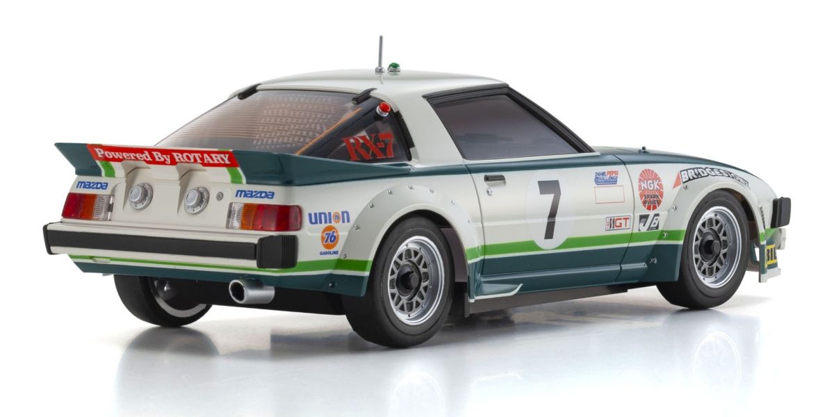 MINI-Z Racer MR-04 RWD Mazda Savanna RX7 (SA22C) 1979 Daytona GTU Class Winner No. 7 White Green Readyset RTR (Ready to Run) [KYOSHO] 32365GR