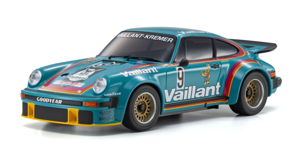 MINI-Z Racer MR-04 RWD Porsche 934 RSR Turbo 1976 Vaillant #9 Teal Readyset RTR (Ready to Run) [KYOSHO] 32368V