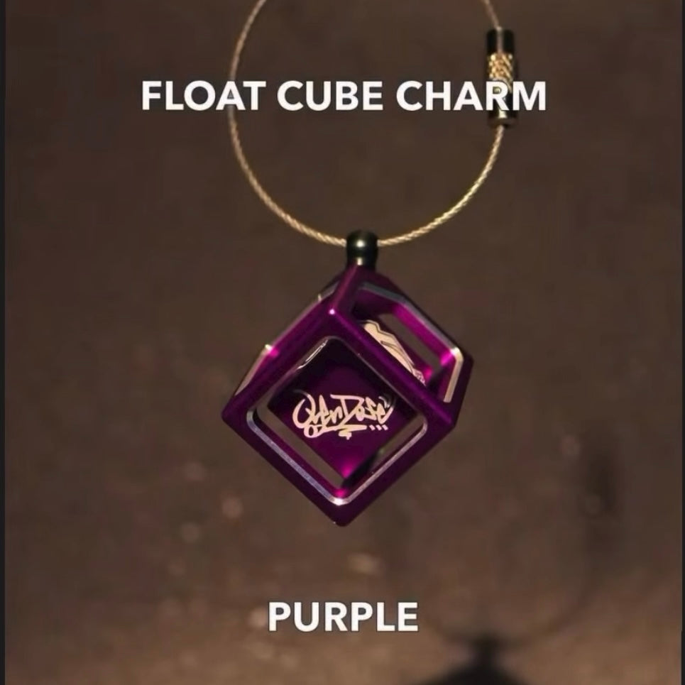 FLOAT CUBE CHARM - KEYCHAIN KEY STRAP - RED BLUE PURPLE PINK BLACK [OVERDOSE]