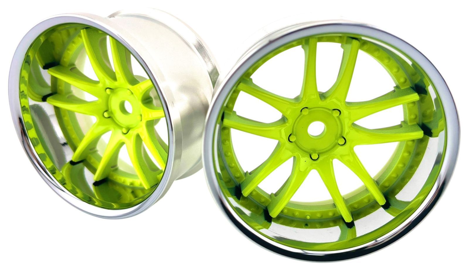 Work Emotion CR3P NEON YELLOW - CHROME 6mm 8mm 1-10 DRIFT RIMS [LAB] LW-0606CNY LW-0608CNY