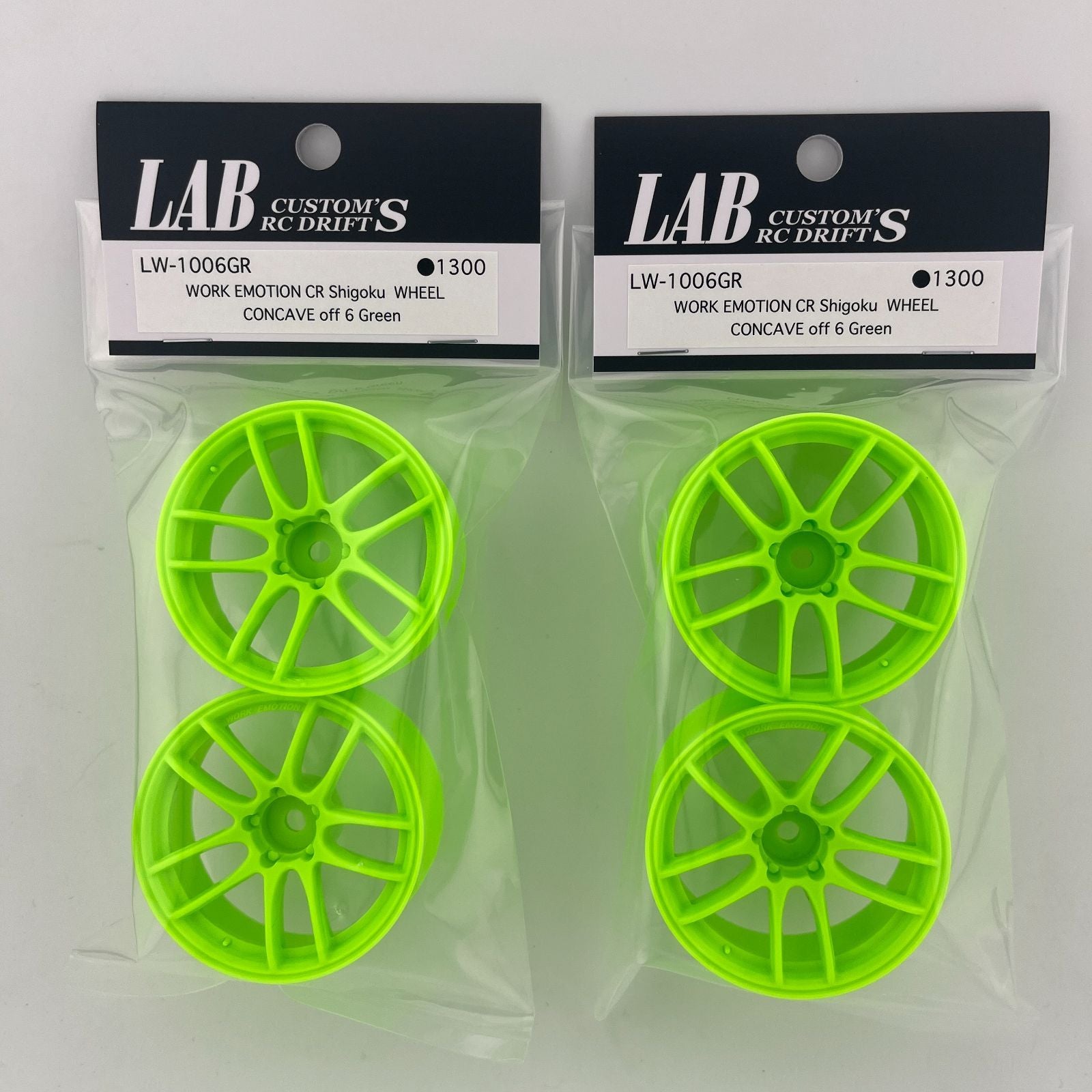 1-10 WORK EMOTION CR SHIGOKU GREEN RIMS 6mm 8mm [LAB] LW-1008GR LW-1006GR