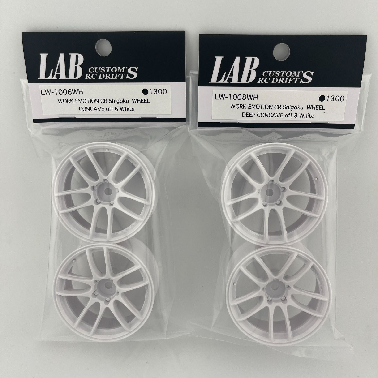 1-10 WORK EMOTION CR SHIGOKU WHITE RIMS 6mm 8mm [LAB] LW-1008WH LW-1006WH
