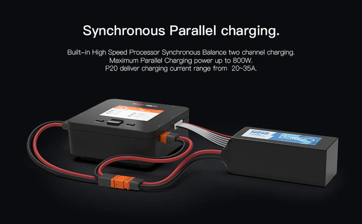 P20 DUAL Lipo Charger,DC 500WX2 20A Smart Charger for LiFe, LiIon, LiPo(1-8S)/LiHv(1-70S)/Pb(1-12S); NiMH/Cd(1-16S) Batteries [ISDT] ISDT-P20