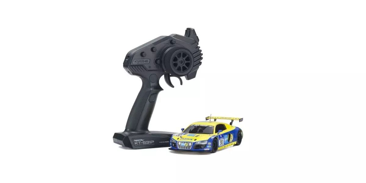 MINI-Z Racer MR-04 RWD Audi R8 LMS Phoenix Racing NBR 2010 #98 Blue Yellow Readyset RTR (Ready to Run) [KYOSHO] 32371BT