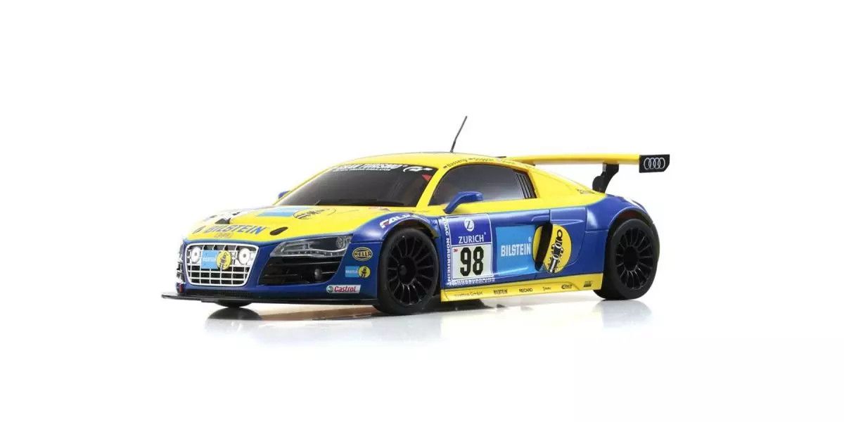 MINI-Z Racer MR-04 RWD Audi R8 LMS Phoenix Racing NBR 2010 #98 Blue Yellow Readyset RTR (Ready to Run) [KYOSHO] 32371BT