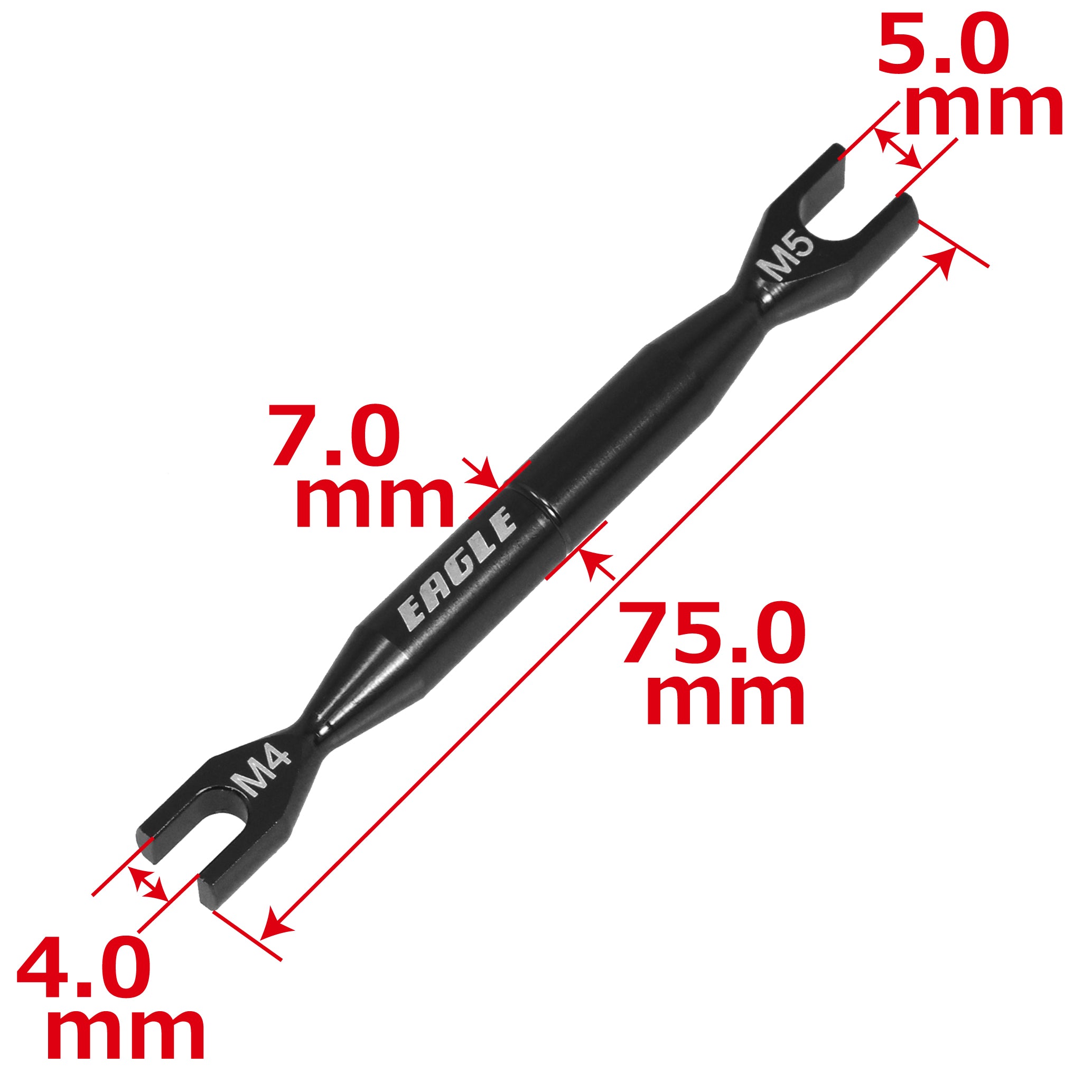 4mm - 5mm Turnbuckle Wrench Tool (Black) [Eagle Racing] 3723U2-BK
