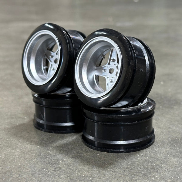 1-10 TAKECHI PROJECT RACING HART 4 SPOKE RIMS (SILVER) +9 (4 PACK) (IN ...