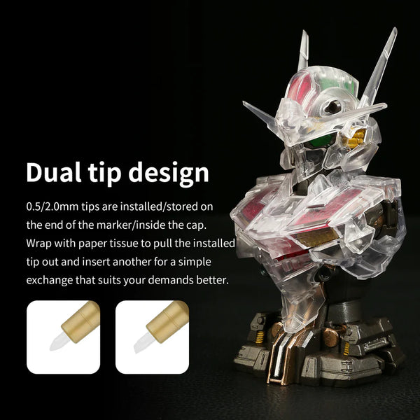 MKA Super Metallic Markers (12 Colors) Detailing Hobby Model Paint Mar ...