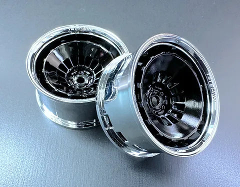 Super Bowler 1-10 Rims Wheels (BLACK-CHROME) 5, 8 11 OFFSET (PAIR) [Te ...