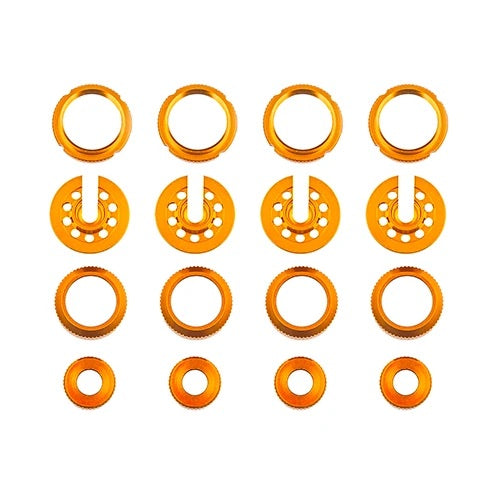 DC10 Shock Collars, Spring Cups, Bottom Caps And Cap Retainers (Gold) [Associated] 72302