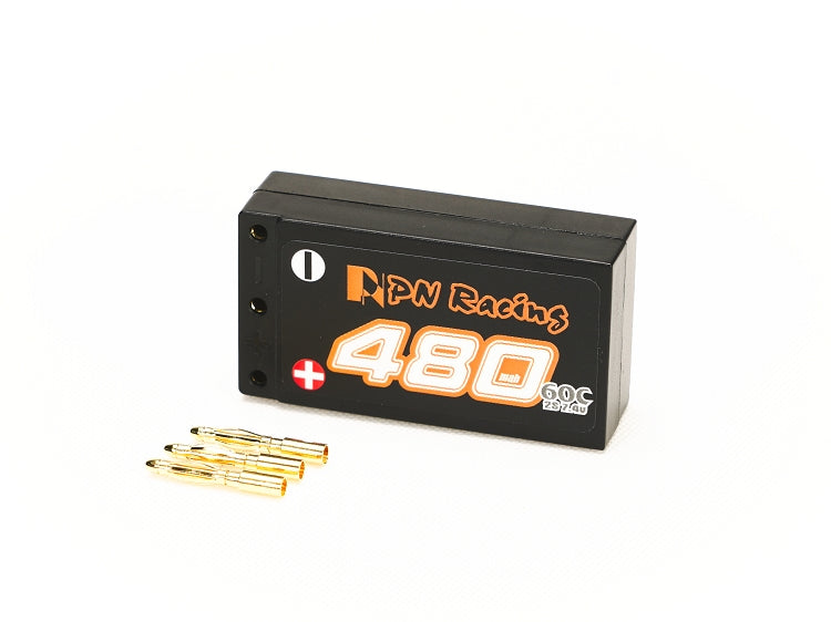 V6 Hardcase LiPo 2S 7.4v 480mah 60C Battery 44.6 x 24 x 13.1mm (1-28 Mini-Z RX28 RC28 XBONE) [PN Racing] 733480